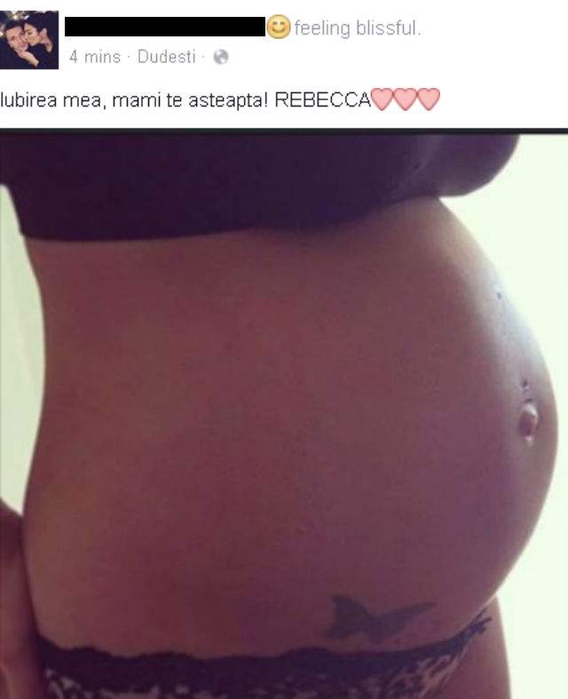 Este cea mai îndrăzneaţă ipostază în care s-a lăsat fotografiată de când este însărcinată! Andreea Tonciu, sexy graviduţa