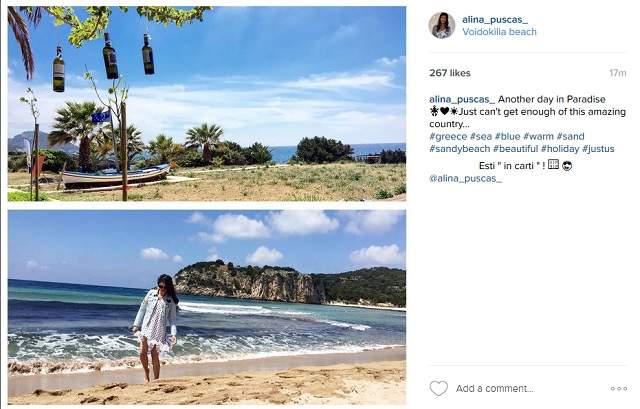 Alina Puşcaş, vacanţă de vis cu iubitul, în Grecia! Cum s-a lăsat fotografiată prezentatoarea TV pe plajă