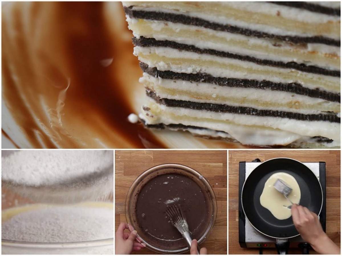 VIDEO / REŢETA ZILEI: JOI - Crepă de ciocolată şi vanilie cu topping de frişcă! Îţi plouă în gură doar când prepari