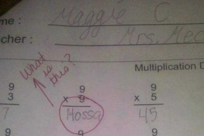 FOTO / Răspunsul unei eleve la întrebarea "Cât fac 9x9" a devenit viral! Ce a scris ea e absolut uimitor