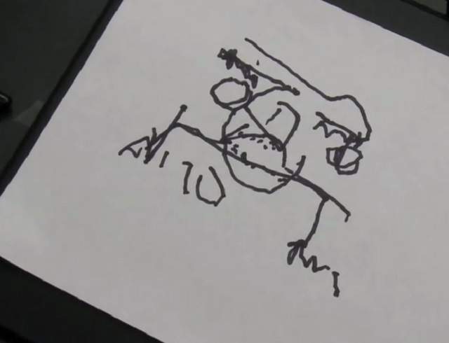 VIDEO / E orb din naştere şi i s-a cerut să deseneze ce "vede". Ce a apărut pe foaia lui e incredibil