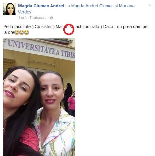 Se dă fată cu facultate, dar greşelile gramaticale o trădează! Magda Ciumac se laudă că e studentă, însă face gafă după gafă