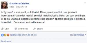 FOTO / Reacţia Gabrielei Cristea după moartea fotbalistului Patrick Ekeng: "Medicii se uitau cum se stinge"