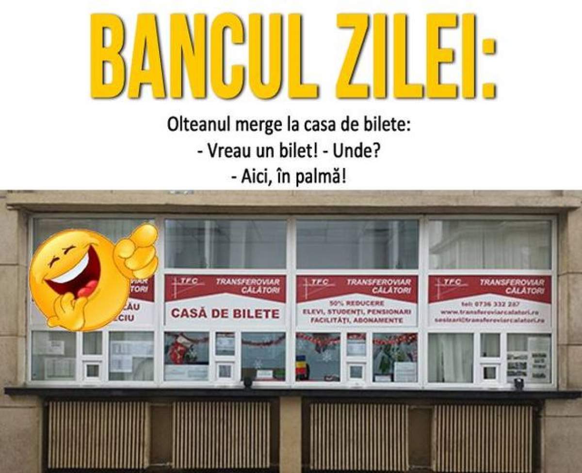 BANCUL ZILEI - DUMINCĂ: Olteanul merge la casa de bilete...