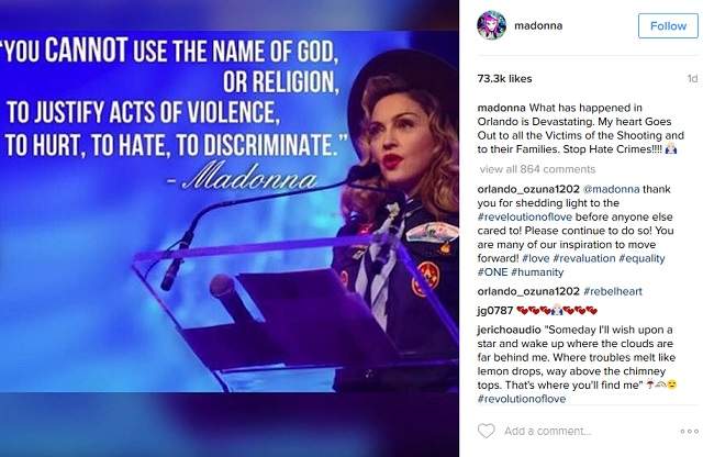 Madonna ia atitudine faţă de masacrul terorist de la Orlando al ISIS! Artista a sărit în apărarea comunităţilor de gay