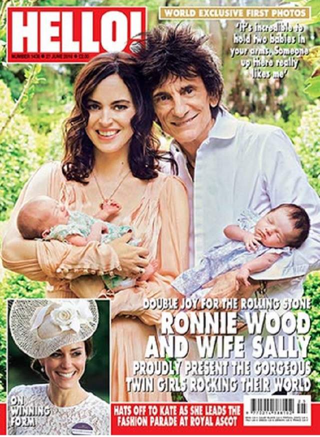 Ronnie Wood şi Sally şi-au prezentat gemenele! Chitaristul "The Rolling Stones", mândru de "comorile" lui