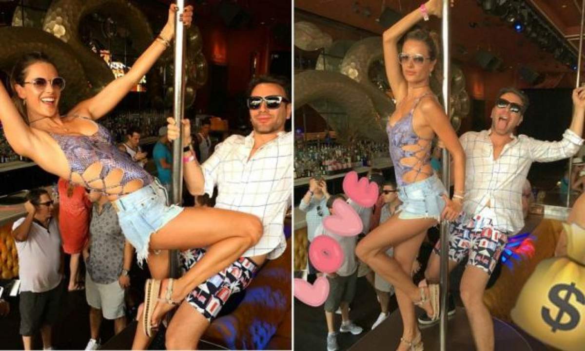 FOTO / A uitat de inhibiţii şi s-a dezlănţuit!  Alessandra Ambrosio, dans la bară, în Las Vegas, la o petrecere fastuoasă