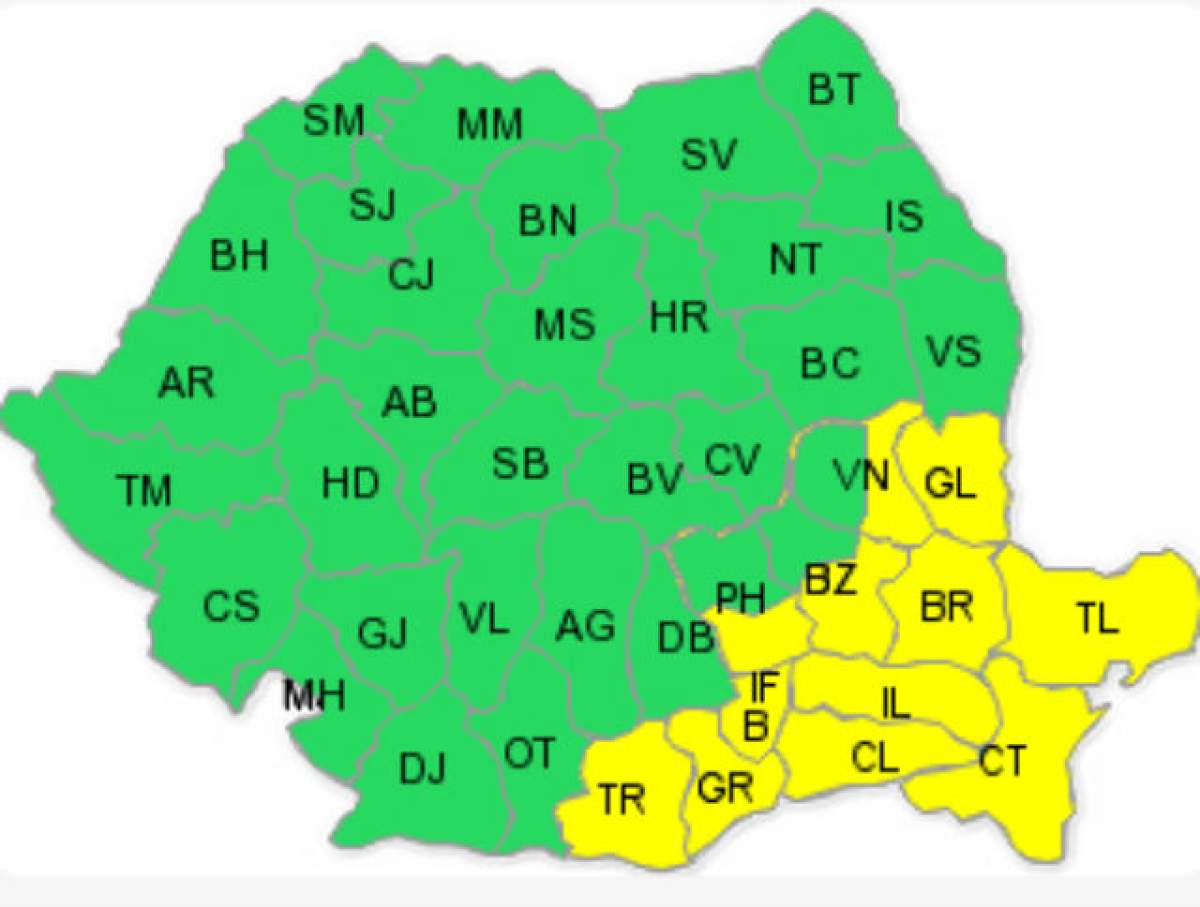 Meteorologii au prelungit atenționarea COD GALBEN de VREME INSTABILĂ, dar şi de CANICULĂ!