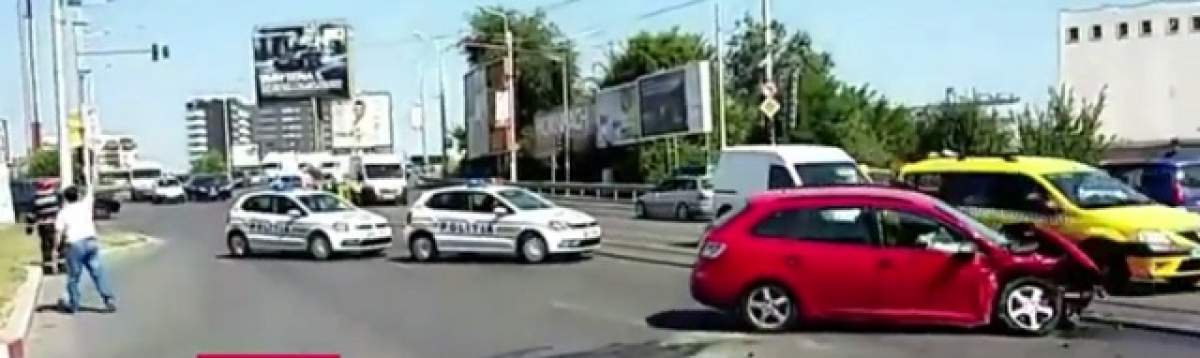 Accident rutier în Bucureşti! Două persoane au fost rănite, iar traficul este blocat pe Podul Băneasa