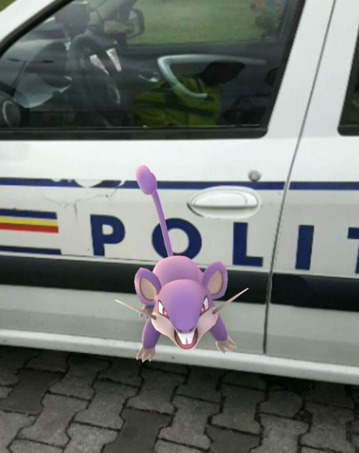 Poliţistul pamfletar, reacţia după ce a prins un bărbat în timp ce vâna un pokemon lângă maşina sa de serviciu