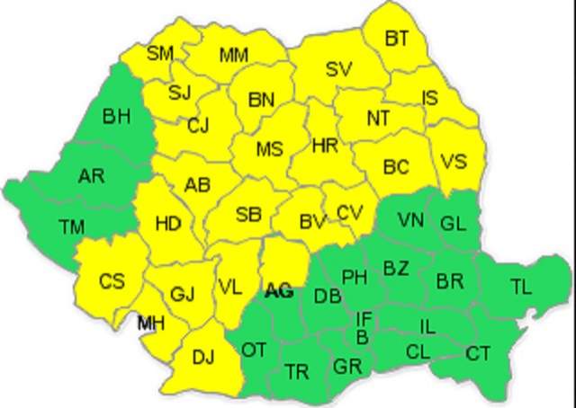 Vremea o ia razna! COD PORTOCALIU de căldură şi COD GALBEN de vijelii