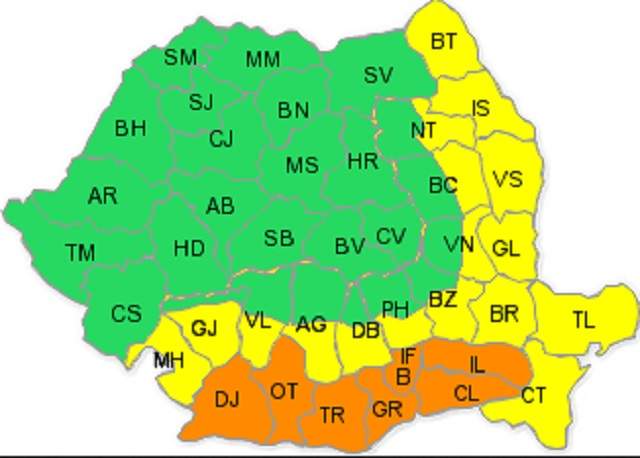 Vremea o ia razna! COD PORTOCALIU de căldură şi COD GALBEN de vijelii