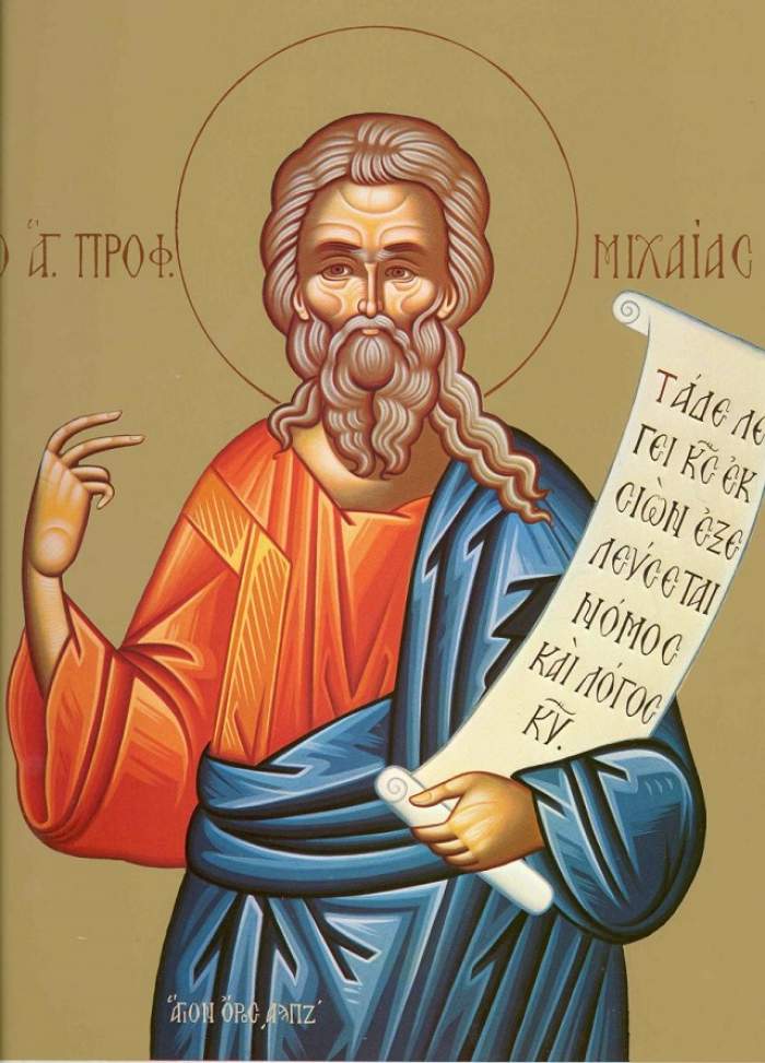Sfântul Proroc Miheia este pomenit în calendarul creștin ortodox la 14 august