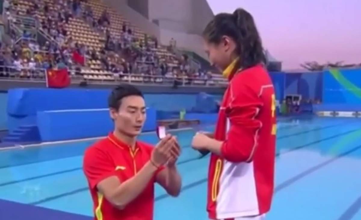 VIDEO / Emoţii la Jocurile Olimpice! O sportivă din China a câştigat medalia de argint şi a fost cerută în căsătorie!