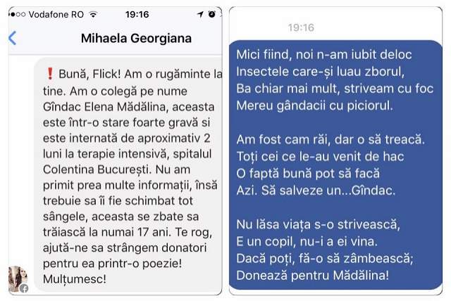 Mobilizare majoră! Starea de sănătate a unei tinere a alertat o mulţime de vedete de la noi! Fata are nevoie urgentă de sânge