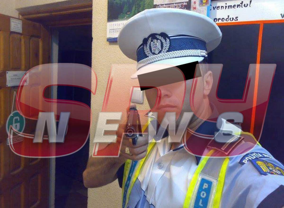 Om al legii, selfie jenant chiar în secţia de poliţie! Nici piţipoancele nu se pozează aşa!