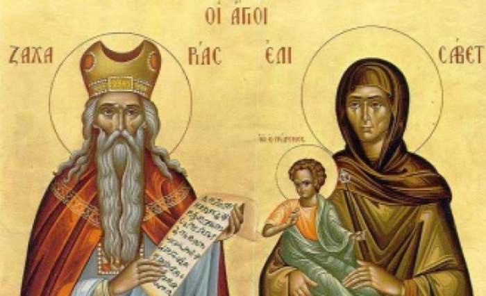 Sfântul Prooroc Zaharia și Dreapta Elisabeta, părinții Sfântului Proroc Ioan Botezătorul, sunt pomeniți în calendarul creștin ortodox