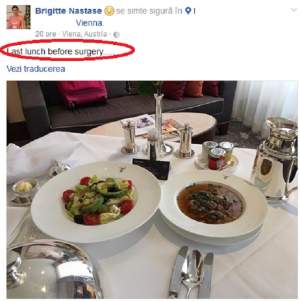 Brigitte Sfăt a ajuns de urgenţă pe mâna medicilor! Ce a apărut pe pagina de Facebook a soţiei lui Ilie Năstase înainte de a intra în sala de operaţie