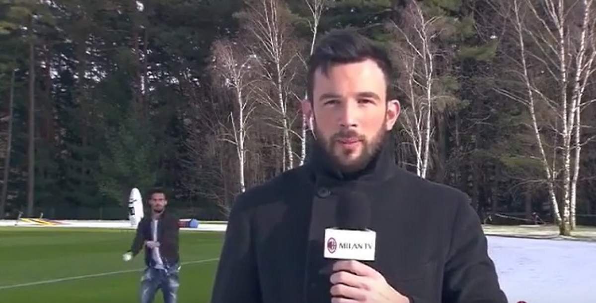 Un fotbalist de la AC Milan a atacat un jurnalist cu bulgări de zăpadă! Reacția reporterului / VIDEO