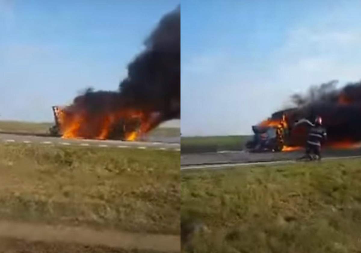 VIDEO / Tragedie la Brăila! O mașină s-a făcut scrum după ce a fost implicată într-un accident. Șocant cine se afla la volan