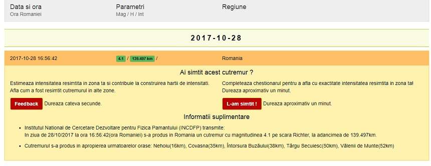 Cutremur puternic în România, în urmă cu puțin timp