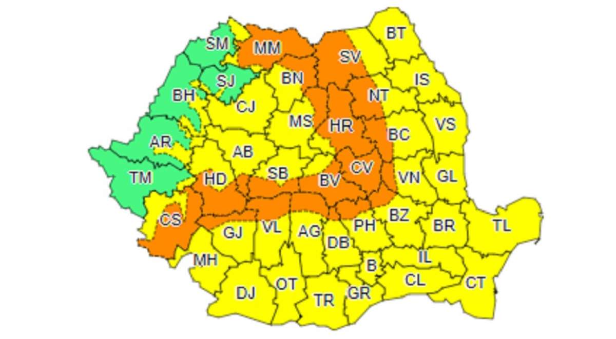 Vremea rea continuă! Cod portocaliu şi galben de vânt puternic şi ninsoare viscolită