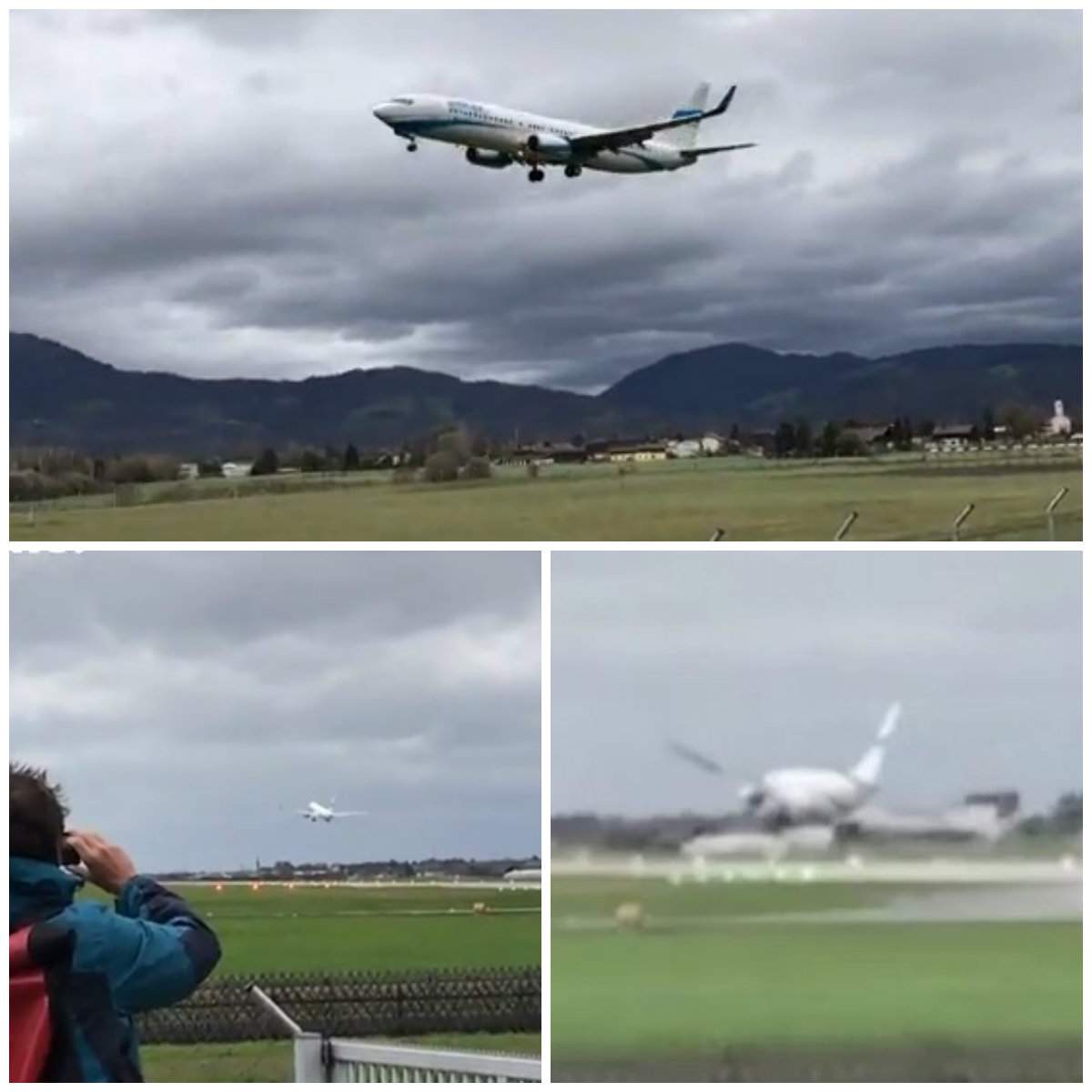 VIDEO / Momente de teroare pentru pasageri. Pilotul ratează aterizarea, după ce avionul a fost lovit de rafale. Cumplit ce a urmat