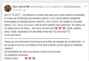 Reacţia lui Alex Ashraf, după ce Oana Zăvoranu a vorbit despre bărbăţia lui!