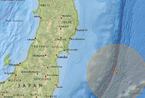 Cutremur de 6 grade pe scara Richter pe coasta de est a insulei Honshu, Japonia