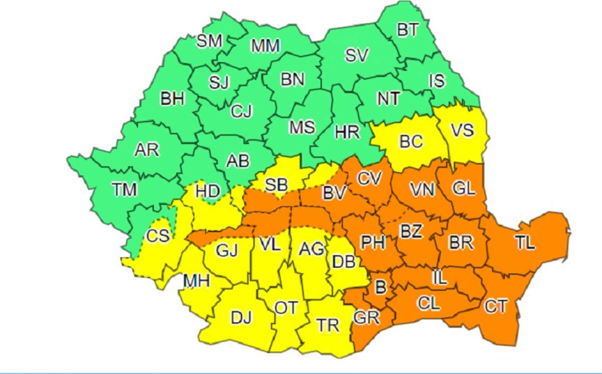 Anunţ de ultimă oră! Cod galben şi portocaliu de ploaie, ninsoare şi viscol