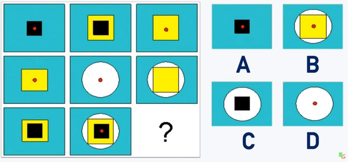 FOTO / Testul de inteligenţă care lansează provocarea minţii! Ce figură se potriveşte în colţul din dreapta?
