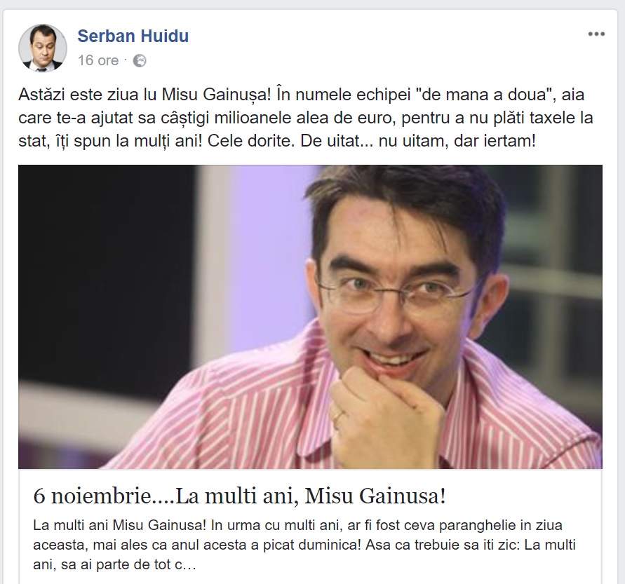 Mişu Găinuşă, umilit în public de Şerban Huidu! L-a făcut KO chiar de ziua lui