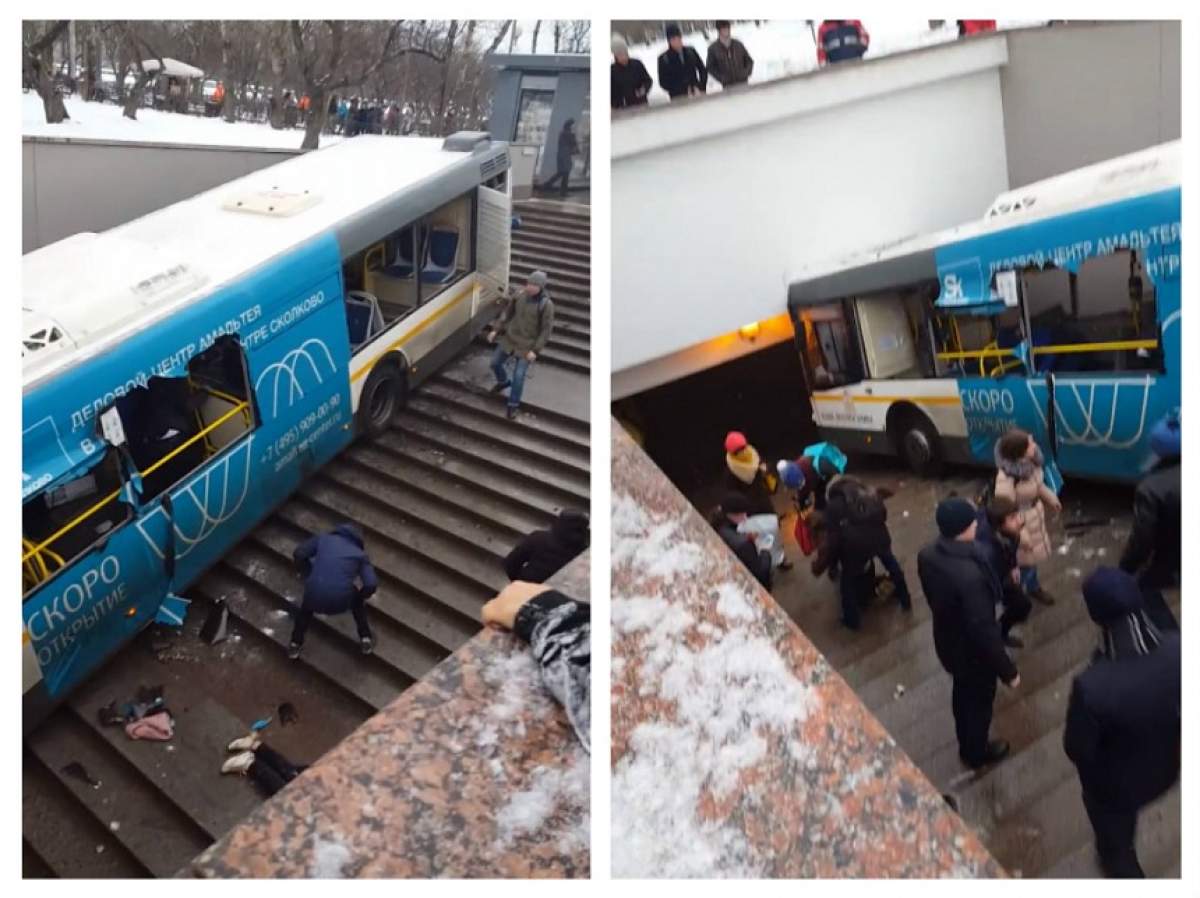 VIDEO / UPDATE - Tragedie fără margini! Un autobuz s-a izbit de o gură de metrou, omorând cel puțin 5 oameni. Peste alți 15 sunt răniți