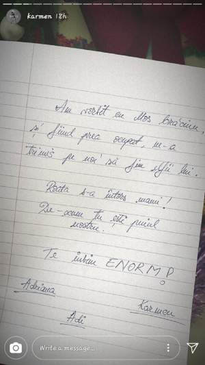 FOTO / Scrisoarea lui Carmen Minune pentru mama sa, de Crăciun! "De acum, tu ești puiul nostru"