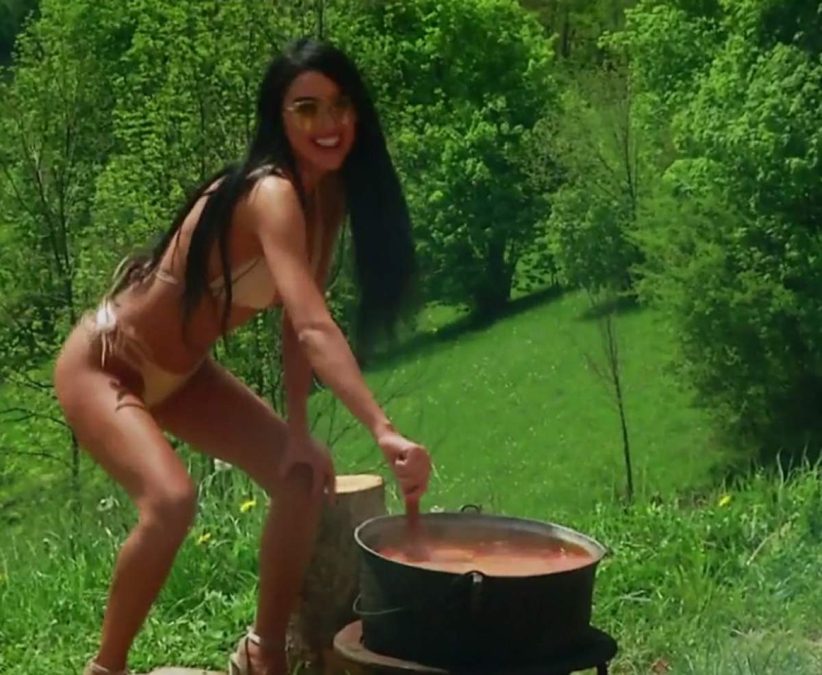 VIDEO / Cruduța, show incendiar în costum de baie, pe căpița de fân! "Localnicii erau pe garduri! Era delir"