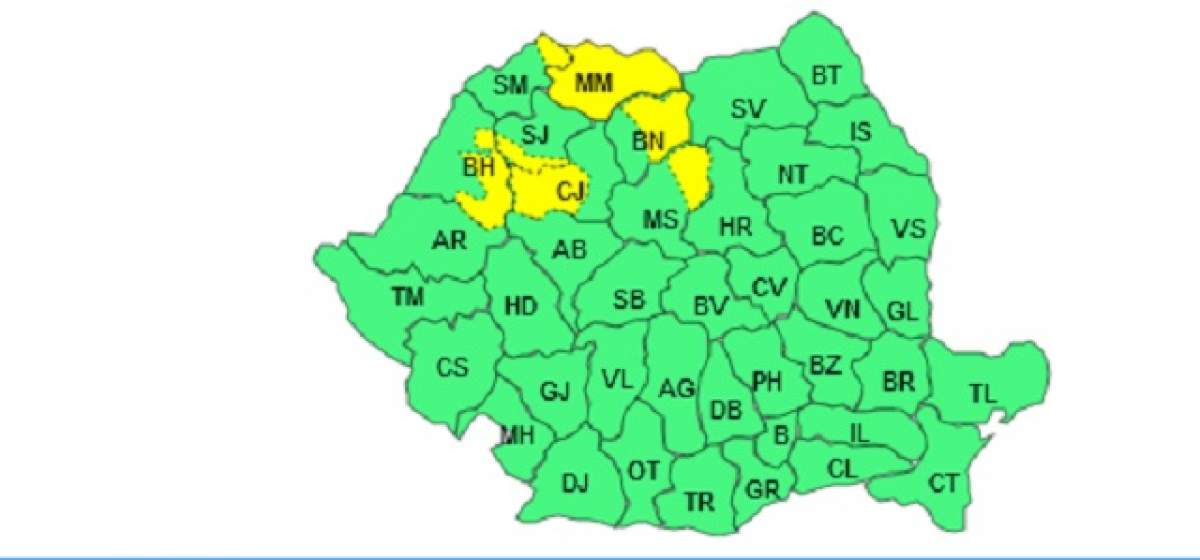 Atenţionare meteorologică: Precipitaţii însemnate cantitativ şi polei în mai multe judeţe