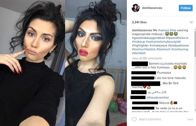 FOTO / Doiniţa Oancea, boită în ultimul hal cu toate produsele de make-up: "Semeni cu Cruella de Vil"