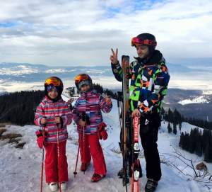 FOTO / Mihai Morar, în prima zi de vacanță! Cum s-a pozat la ski, alături de fiicele lui