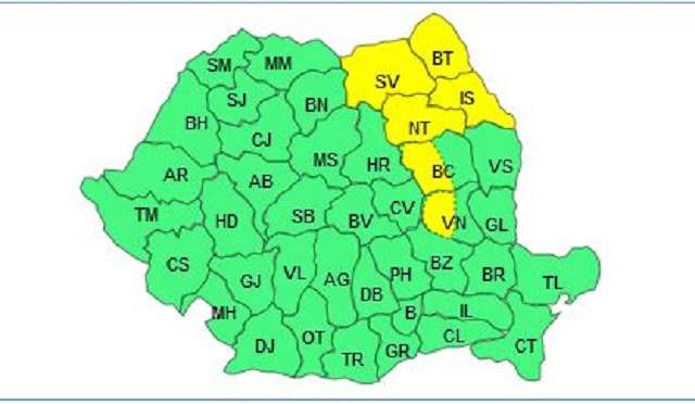 ATENȚIONARE METEO: Cod GALBEN de ninsori și vreme rea!