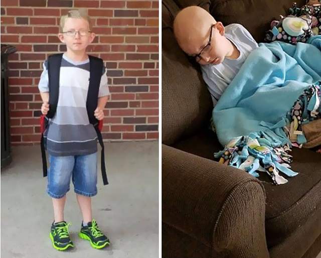 FOTO / O mamă îndurerată a făcut publică o fotografie cu fiul ei, bolnav de cancer pentru a doua oară! Îţi sfâşie inima!