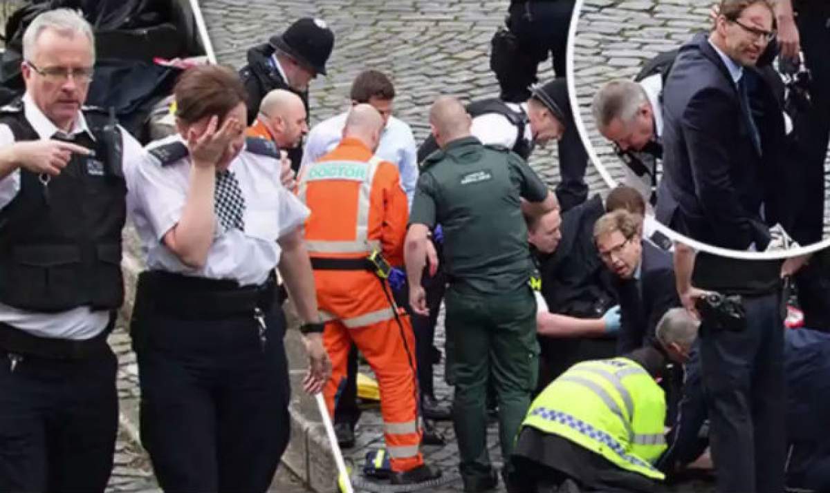 VIDEO / Imagini halucinante surprinse după atentatul din Londra! Un parlamentar britanic a resuscitat un polițist în fața Parlamentului