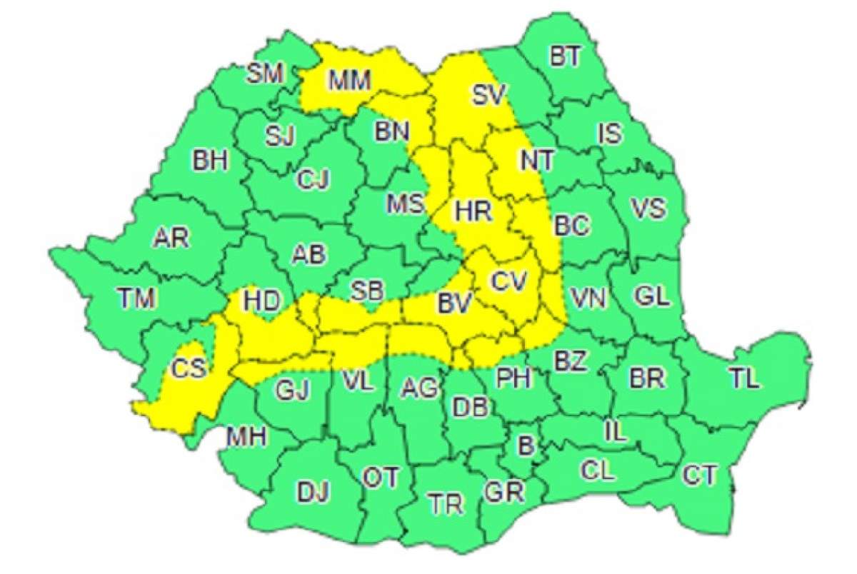 Se întoarce vremea rea! Cod galben de ninsori la munte. Ploi şi vânt puternic, în toată ţara