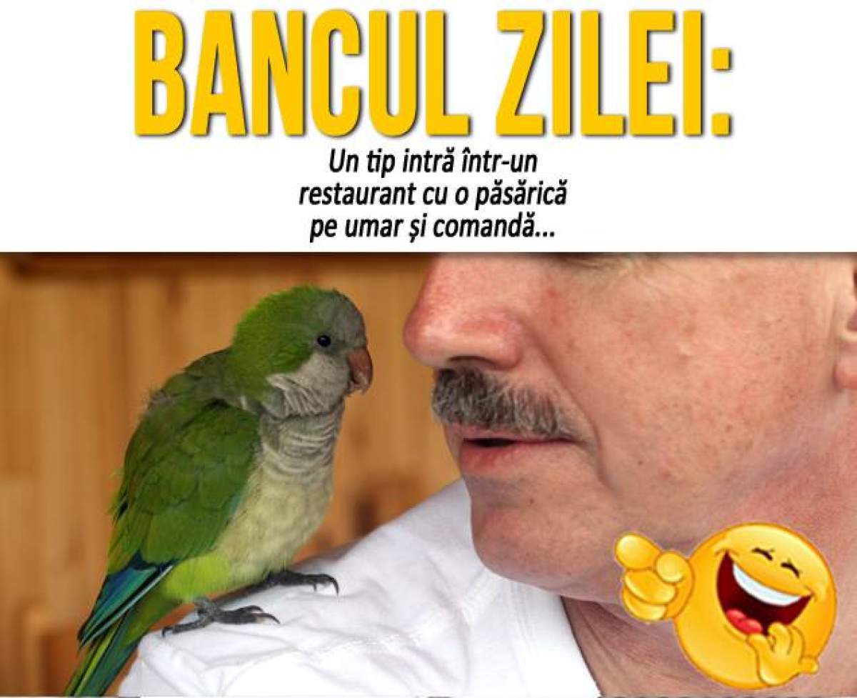 BANCUL ZILEI - LUNI: ”Un tip intră într-un restaurant cu o păsărică pe umar și comandă...”