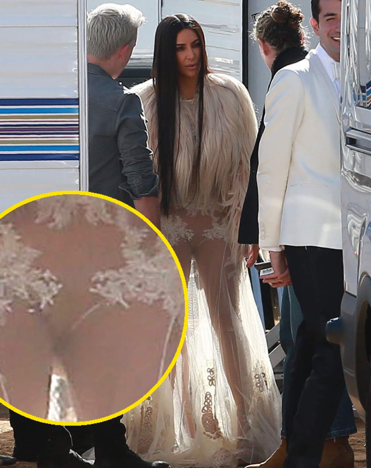 FOTO / Ipostaza SCANDALOASĂ în care a fost surprinsă Kim Kardashian! Poartă sau nu lenjerie intimă?