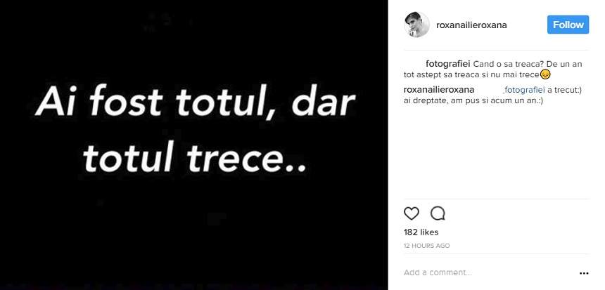 FOTO / Roxana Ilie nu a trecut nici acum peste divorţul de Mihai Pleşea? "Ai fost totul, dar..."