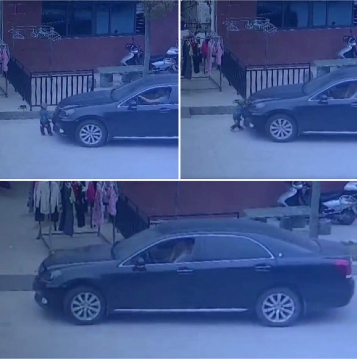VIDEO ŞOCANT / A dat cu maşina peste un copil de 2 ani fără să îşi dea seama! Ce s-a întâmplat e demn de film de groază