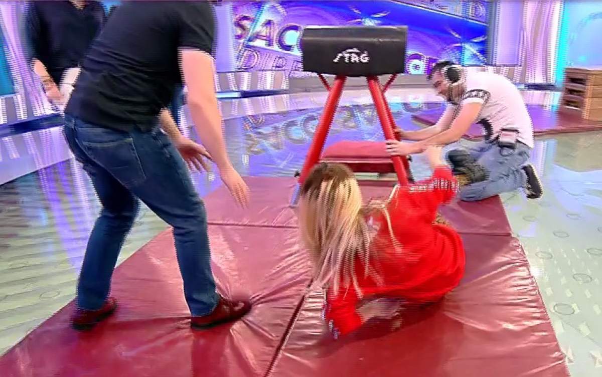 VIDEO / Căzătură în direct! Andreea Antonescu a dat cu fundul de pământ