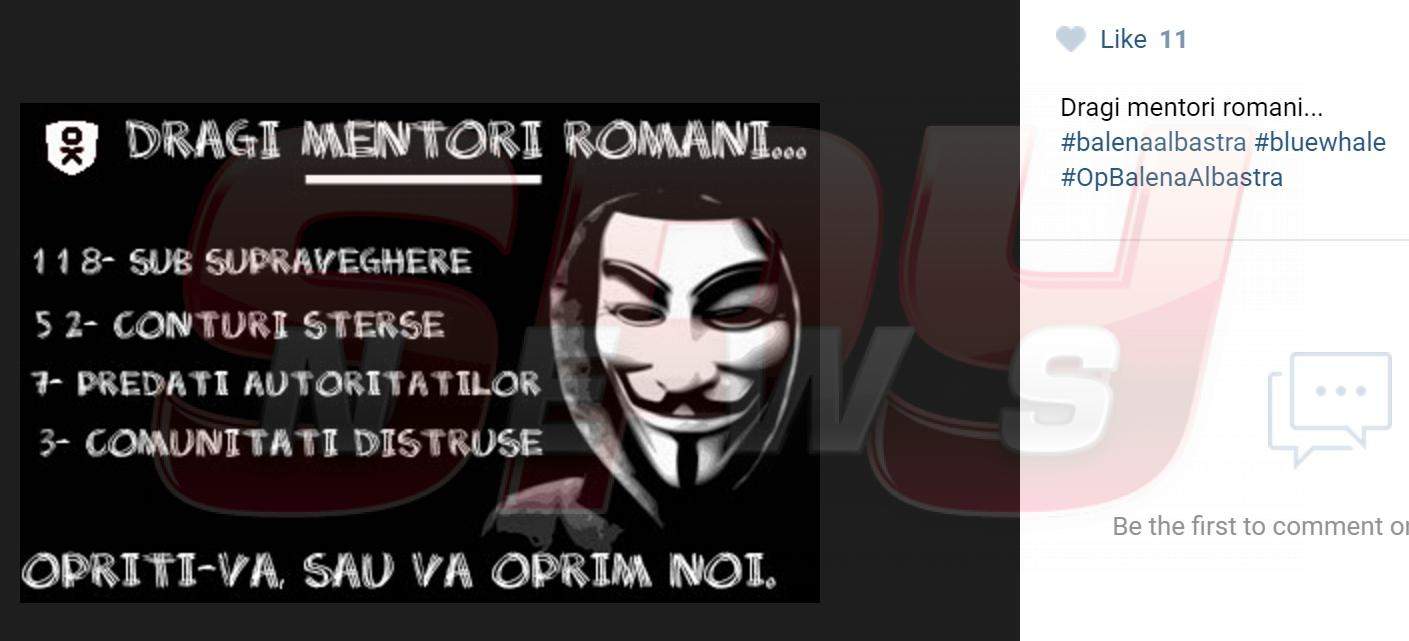 "Gardienii" jocului "Balena Albastră" au ajuns la poliţie!