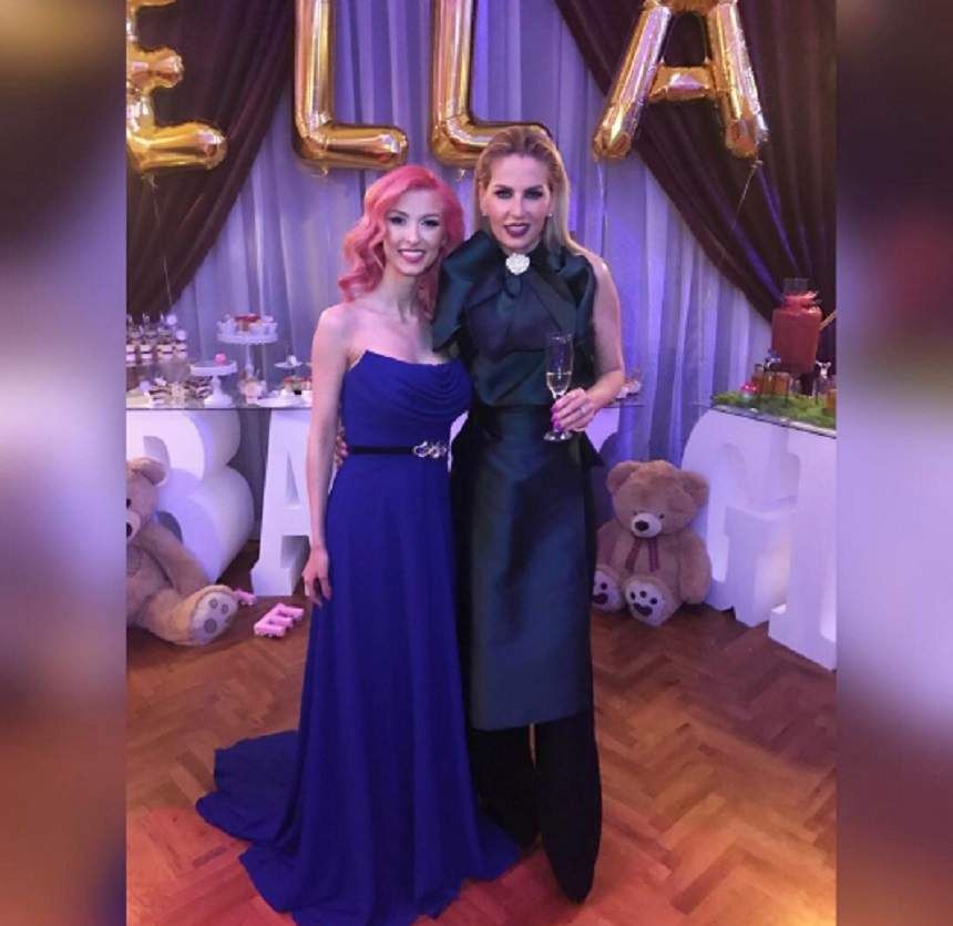 FOTO / Andreea Bănică, apariție surprinzătoare la botezul fiicei Andreei Bălan! S-a asortat cu Lucian Mitrea