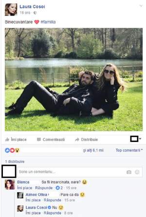 FOTO / Reacţia publică a Laurei Cosoi după ce a aflat că ar fi pierdut copilul. Ce a spus despre sarcină